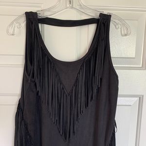 Black Velvet Fringe Dress Perfect for Rodeo!